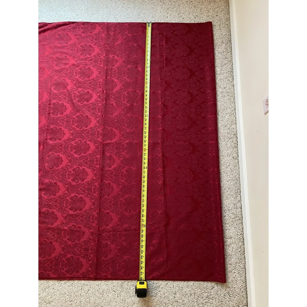 Tablecloth Christmas Holiday Jacquard Rectangle Red Fabric 100